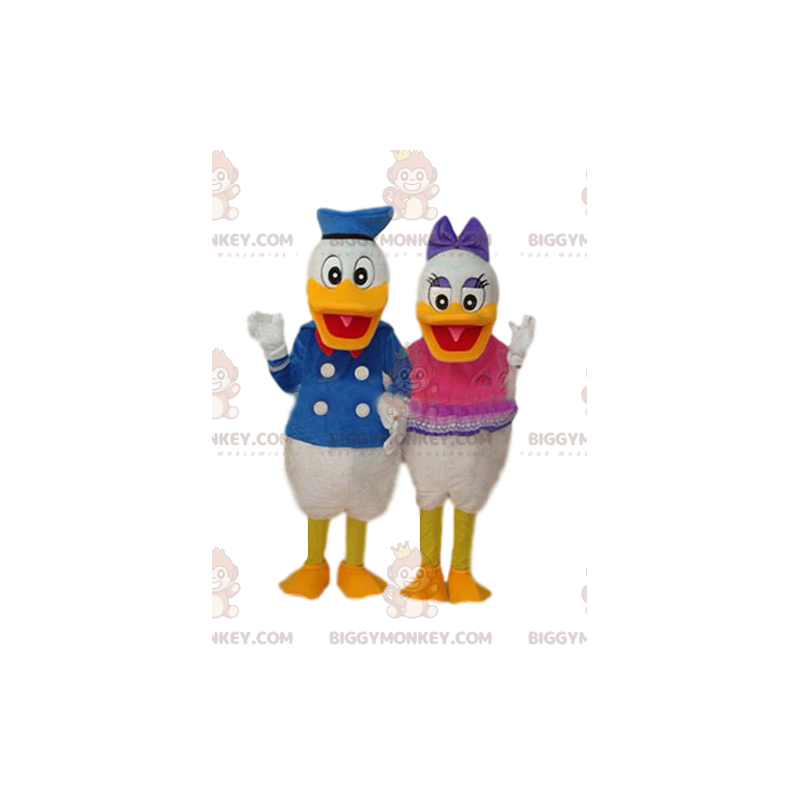 Duet kostiumów maskotek Donald i Daisy BIGGYMONKEY™ -