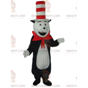 Costume de mascotte BIGGYMONKEY™ de chat noir et blanc avec un