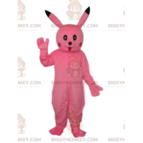 Costume da mascotte coniglio rosa BIGGYMONKEY™ con un aspetto