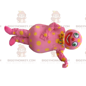 Disfraz de mascota de personaje rosa BIGGYMONKEY™ con pajarita