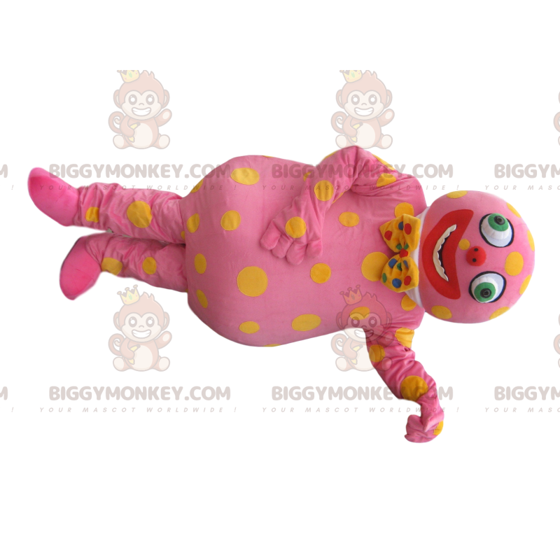 Rosa Charakter BIGGYMONKEY™ Maskottchen-Kostüm mit Fliege -