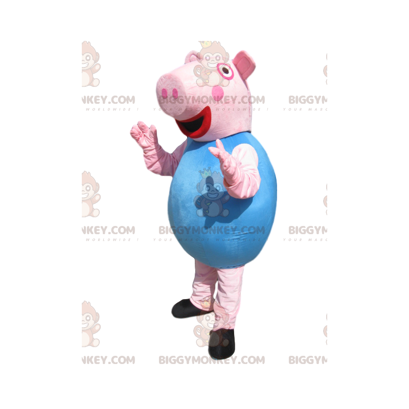Mycket entusiastisk George Pig BIGGYMONKEY™ maskotdräkt -