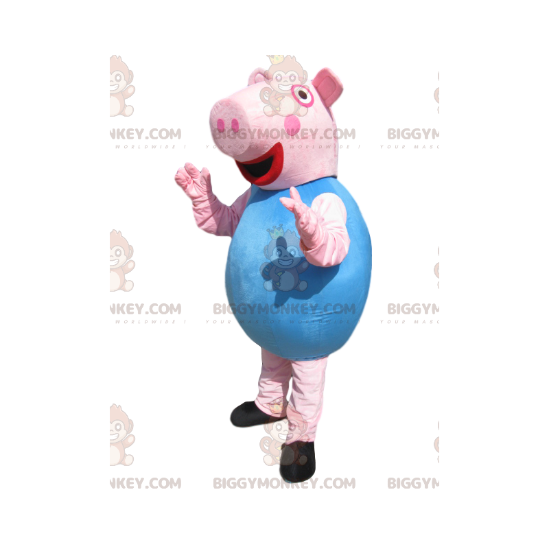 Zeer enthousiaste George Pig BIGGYMONKEY™ mascottekostuum -