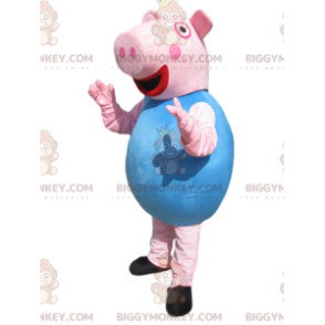 Mycket entusiastisk George Pig BIGGYMONKEY™ maskotdräkt -