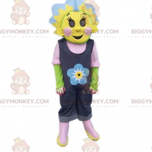 Kleurrijk en bloemen BIGGYMONKEY™ mascottekostuum Zonnebloem