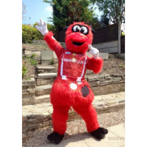 Alle harig rood en zwart monster BIGGYMONKEY™ mascottekostuum -