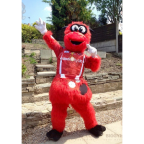 Costume de mascotte BIGGYMONKEY™ de monstre rouge et noir tout