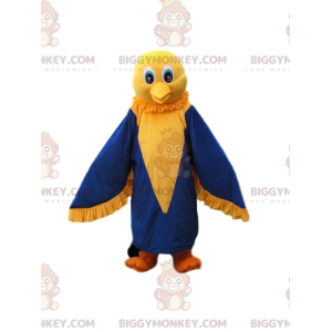 Traje de mascote de pássaro amarelo e azul BIGGYMONKEY™ fofo –