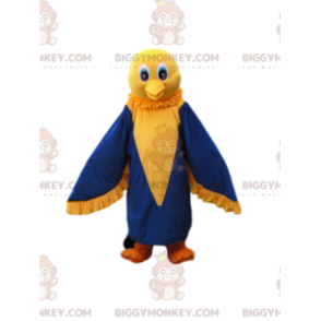 Söpö pieni keltainen ja sininen lintu BIGGYMONKEY™ maskottiasu