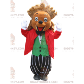 Traje de mascote BIGGYMONKEY™ de ouriço hilário em traje e –