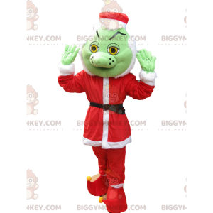 Grinch BIGGYMONKEY™ Mascot Costume in Santa Outfit –