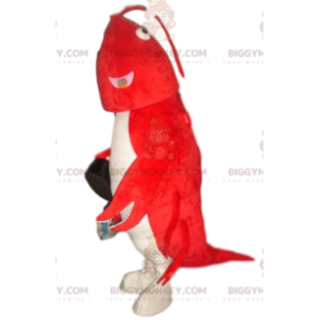 Costume de mascotte BIGGYMONKEY™ de homard rouge et blanc très