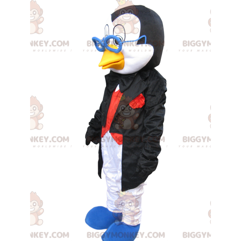 Penguin BIGGYMONKEY™ Mascot Costume with Stylish Suit and