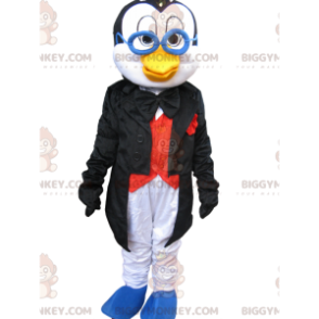 Costume da mascotte pinguino BIGGYMONKEY™ con abito elegante e