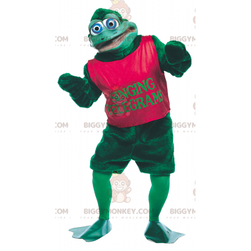 Blå øjne Grøn frø BIGGYMONKEY™ maskotkostume - Biggymonkey.com