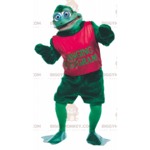 Blue Eyes Green Frog BIGGYMONKEY™ mascottekostuum -