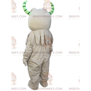 BIGGYMONKEY™ Mascot Costume Funny Monster with Green Horns –