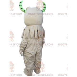 BIGGYMONKEY™ Mascot Costume Funny Monster with Green Horns -