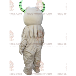 Kostium maskotki BIGGYMONKEY™ Zabawny potwór z zielonymi rogami