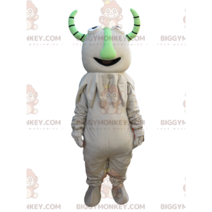 Kostým maskota BIGGYMONKEY™ Legrační monstrum se zelenými rohy