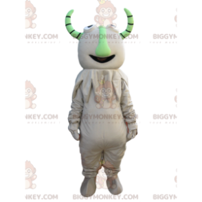 BIGGYMONKEY™ Mascottekostuum Grappig monster met groene hoorns