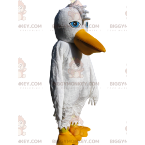 Pelican BIGGYMONKEY™ maskotdräkt med puff och vackra blå ögon -
