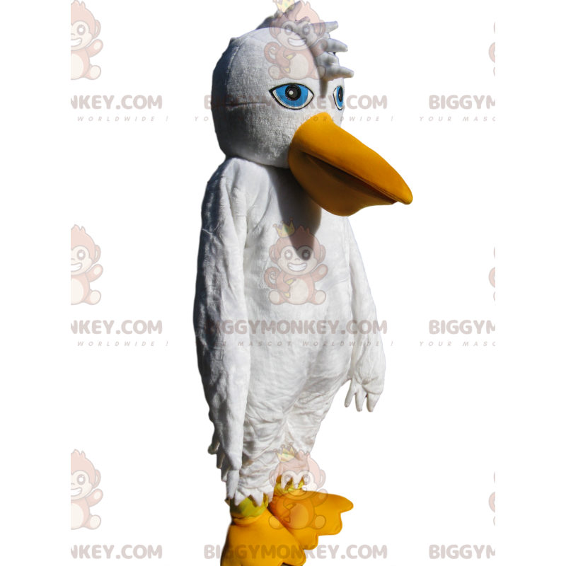 Costume da mascotte Pelican BIGGYMONKEY™ con sbuffo e splendidi