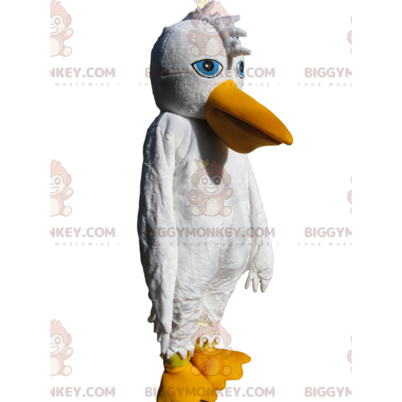 Costume de mascotte BIGGYMONKEY™ de pélican avec une houpette