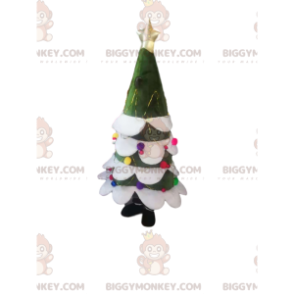 BIGGYMONKEY™ Christmas tree mascot costume with gold star and