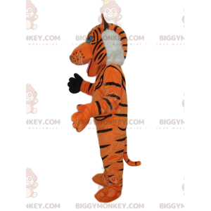 Tiger BIGGYMONKEY™ maskottiasu valkoisella harjalla -