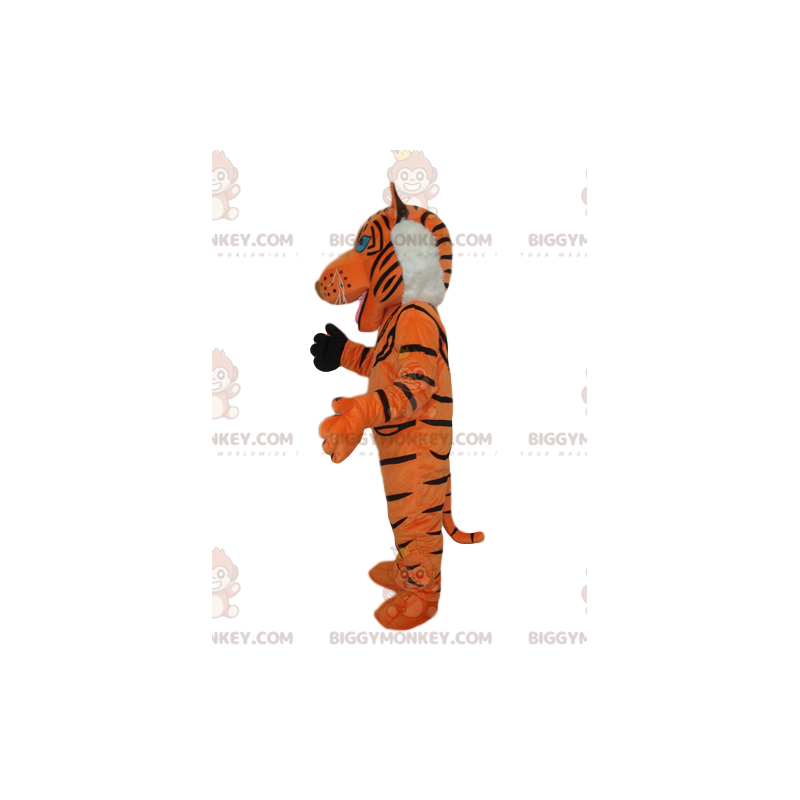 Black and White Orange Tiger BIGGYMONKEY™ Mascot Sizes L (175-180CM)