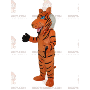 Traje de mascote Tiger BIGGYMONKEY™ com juba branca –