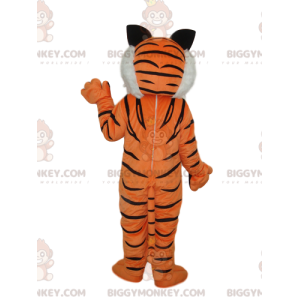 Tiger BIGGYMONKEY™ Mascot Costume with White Mane -