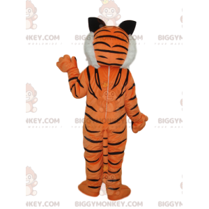 Tiger BIGGYMONKEY™ maskottiasu valkoisella harjalla -