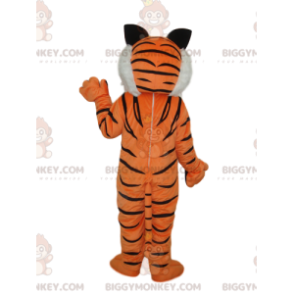 Tiger BIGGYMONKEY™ maskotkostume med hvid manke -