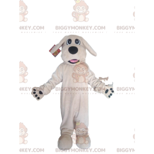 BIGGYMONKEY™ Costume da mascotte Cane bianco con grande muso