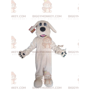 Fantasia de mascote BIGGYMONKEY™ cão branco com grande focinho