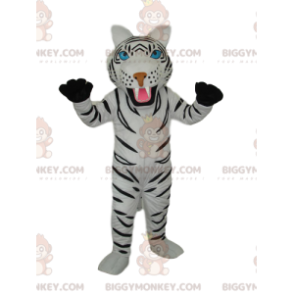 Costume de mascotte BIGGYMONKEY™ de tigre blanc avec de beaux