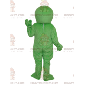 BIGGYMONKEY™ Maskottchenkostüm Grüner Alien mit schwarzen Augen
