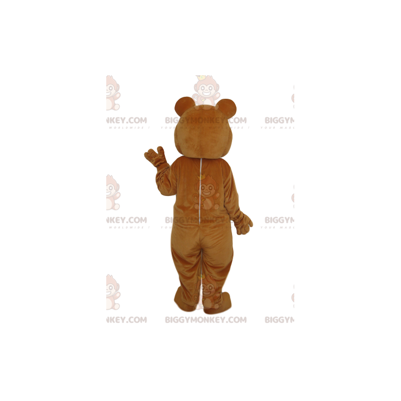 BIGGYMONKEY™ maskotkostume Brun bjørn med smuk sort næseparti -