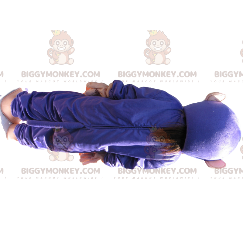 Costume de mascotte BIGGYMONKEY™ de singe violet et marron.