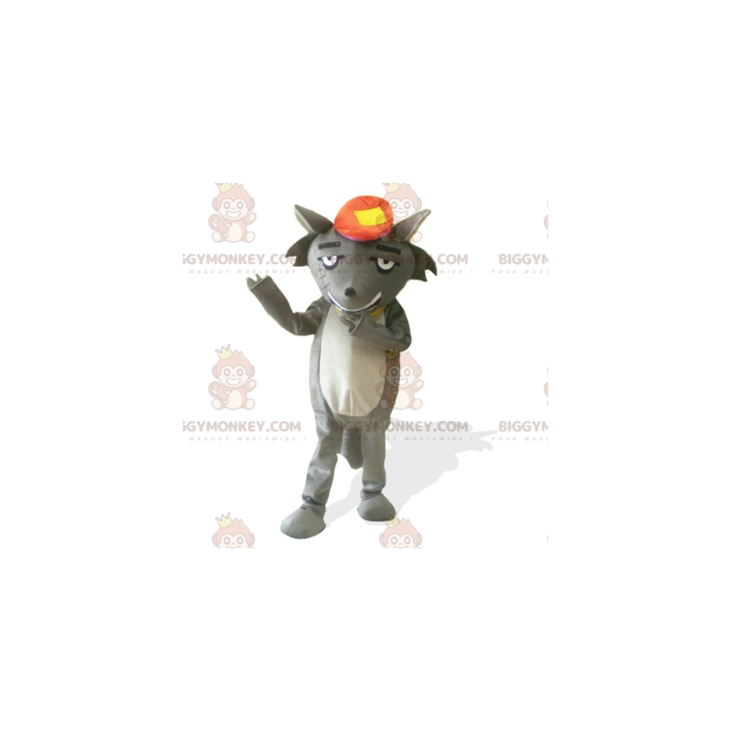 Costume de mascotte BIGGYMONKEY™ de chat gris de dessin animé -