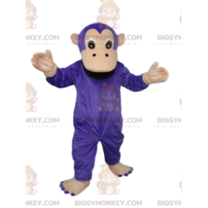 Paars en bruin aap BIGGYMONKEY™ mascotte kostuum. aap kostuum -