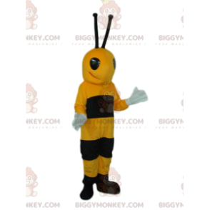 Kostým maskota Very Happy Black and Yellow Bee BIGGYMONKEY™ –