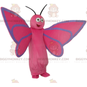 Costume da mascotte BIGGYMONKEY™ farfalla rosa molto felice -