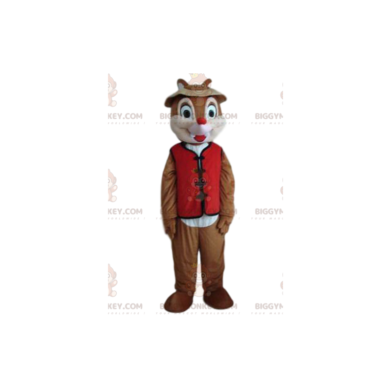 Kostium maskotki małej wiewiórki BIGGYMONKEY™ z czerwoną