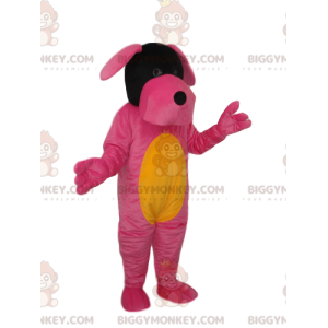 Costume mascotte BIGGYMONKEY™ cane fucsia e giallo -