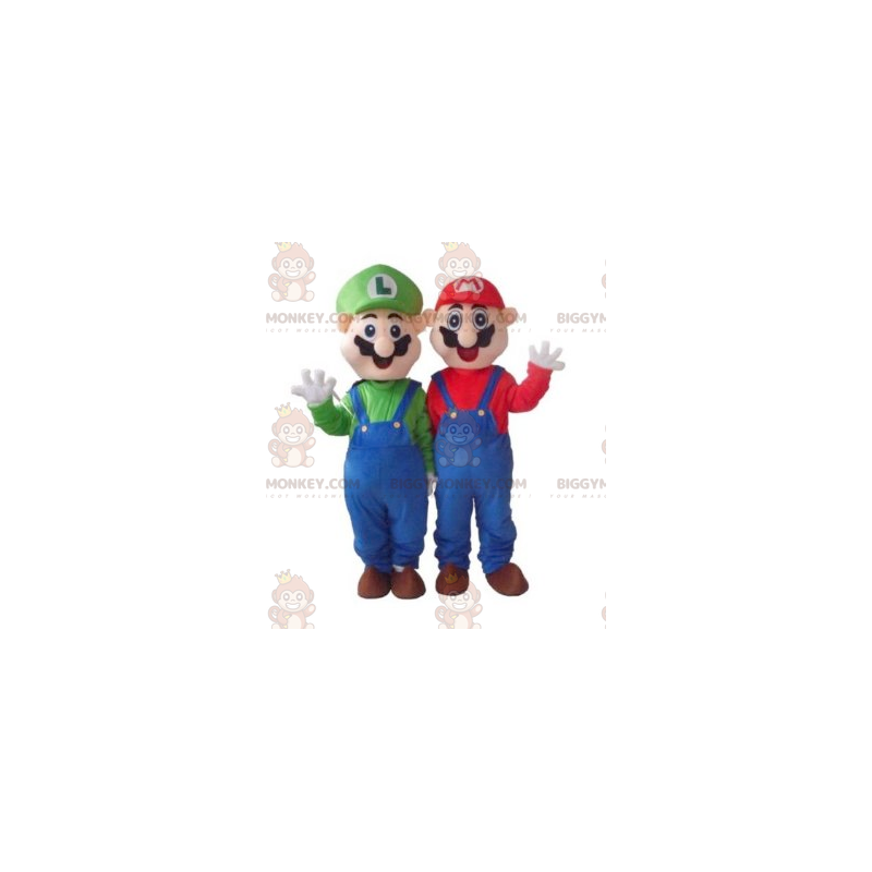 BIGGYMONKEY™ maskotdräkt av Mario och Luigi kända