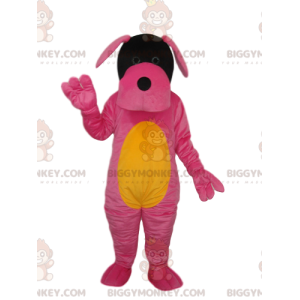 Costume de mascotte BIGGYMONKEY™ de chien fushia et jaune -