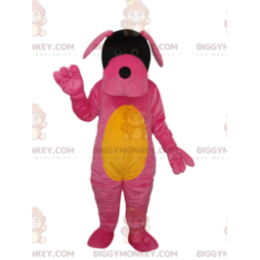 Costume de mascotte BIGGYMONKEY™ de chien fushia et jaune -